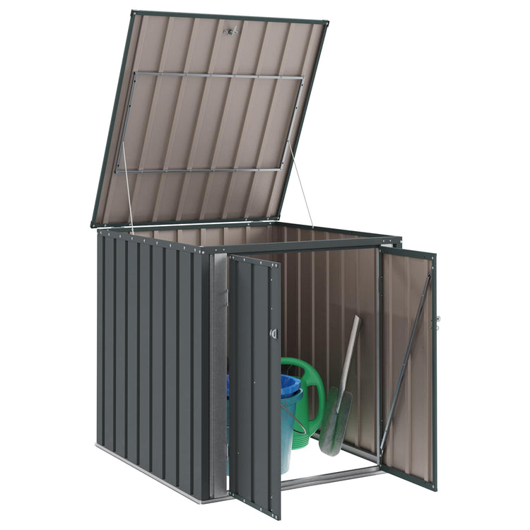 VidaXL Garten-Aufbewahrungsbox schwarz 101,5 x 107 x 100 cm Stahl