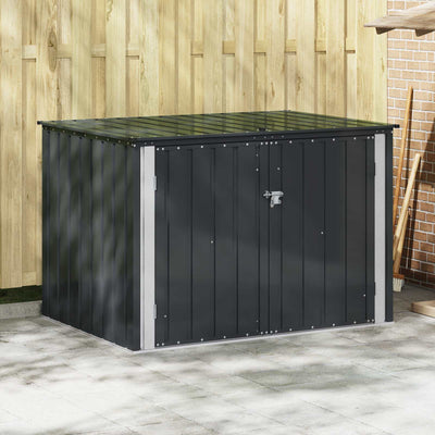 VidaXL Garten-Aufbewahrungsbox schwarz 151,5 x 107 x 100 cm Stahl
