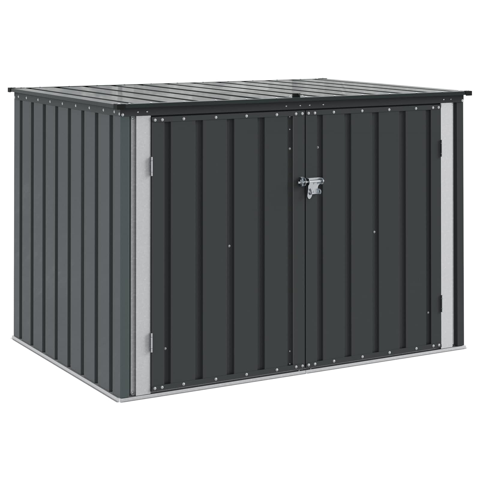 VidaXL Garten-Aufbewahrungsbox schwarz 151,5 x 107 x 100 cm Stahl