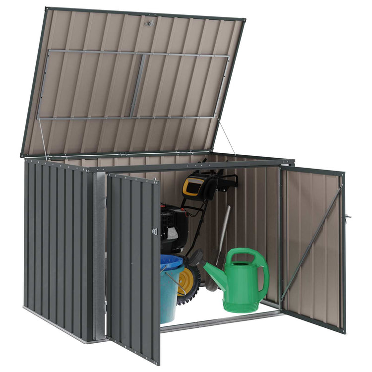 VidaXL Garten-Aufbewahrungsbox schwarz 151,5 x 107 x 100 cm Stahl