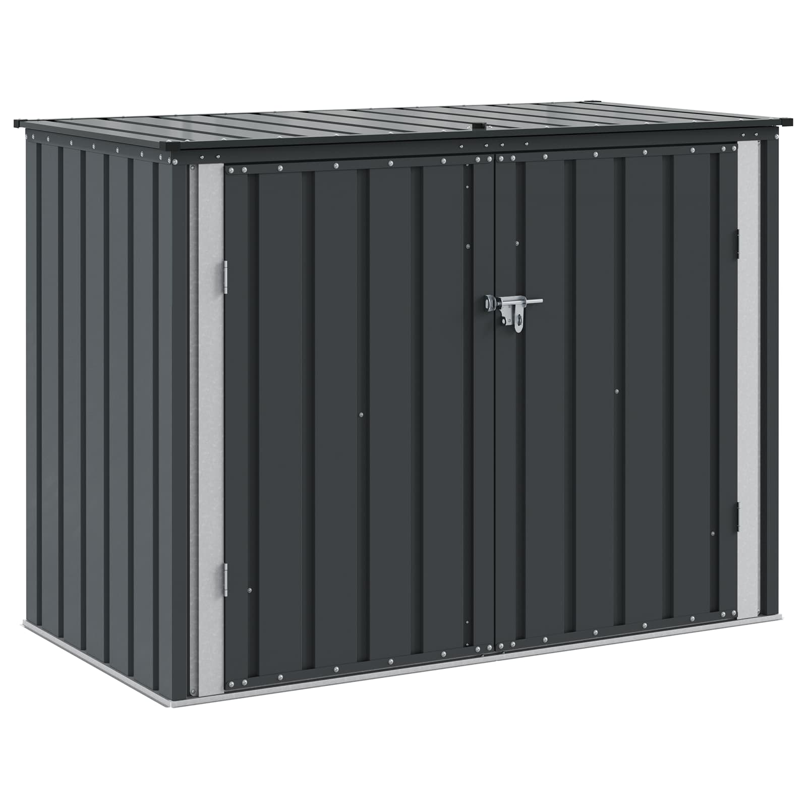 Vidaxxl Garten-Aufbewahrungsbox schwarz 151,5 x 82 x 110,5 cm Stahl