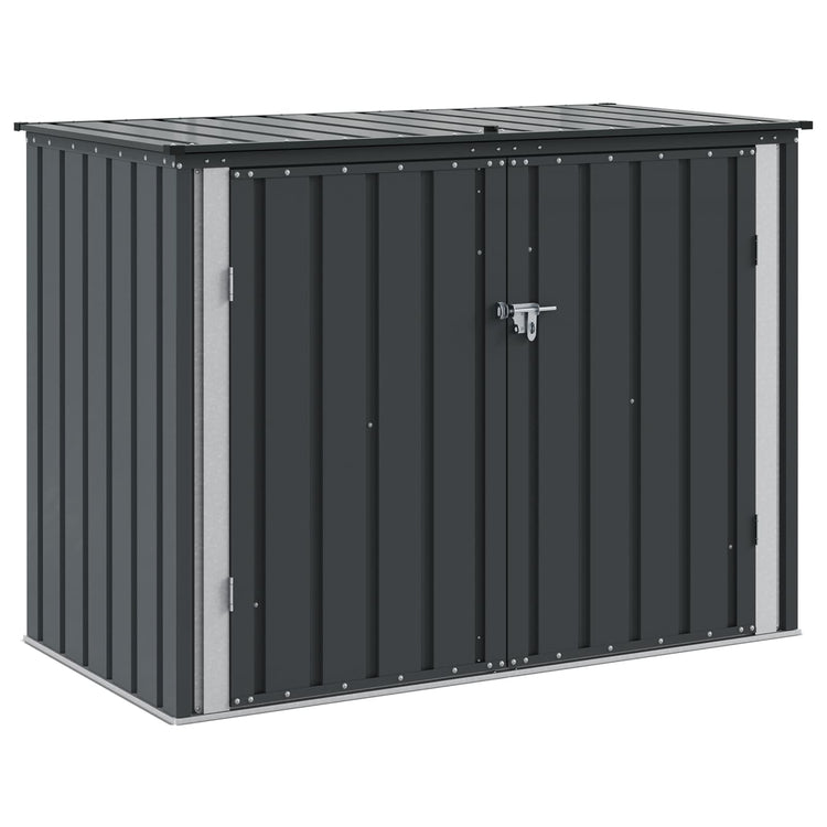 Vidaxxl Garten-Aufbewahrungsbox schwarz 151,5 x 82 x 110,5 cm Stahl