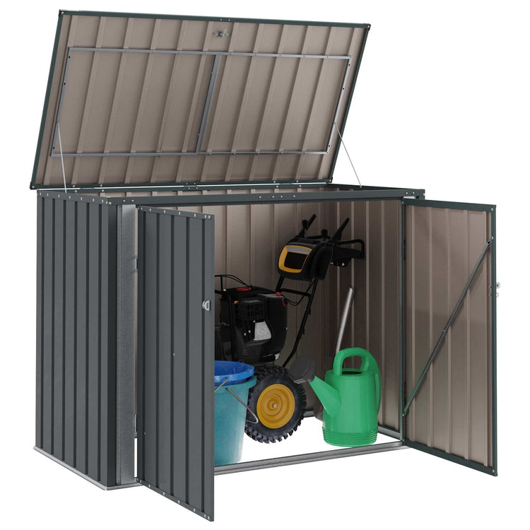Vidaxxl Garten-Aufbewahrungsbox schwarz 151,5 x 82 x 110,5 cm Stahl