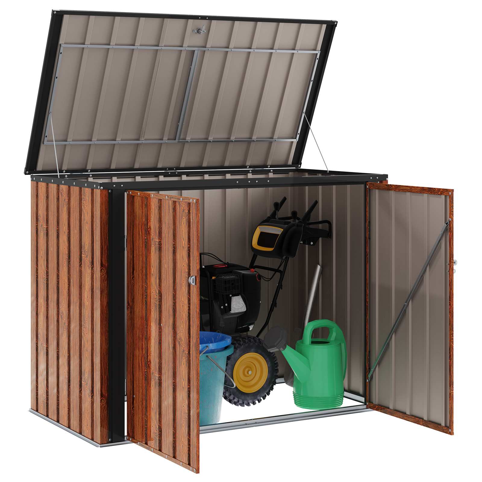 Vidaxx Garten-Aufbewahrungsbox braun 151,5 x 82 x 110,5 cm Stahl