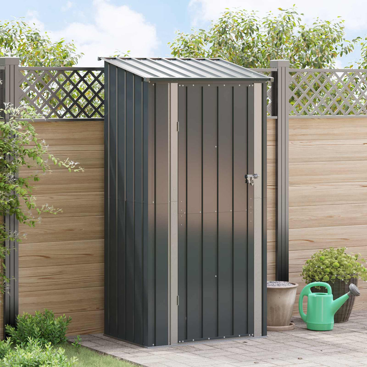 Vidaxl Gartenhaus Anthrazit 103 x 74 x 200 cm Metall