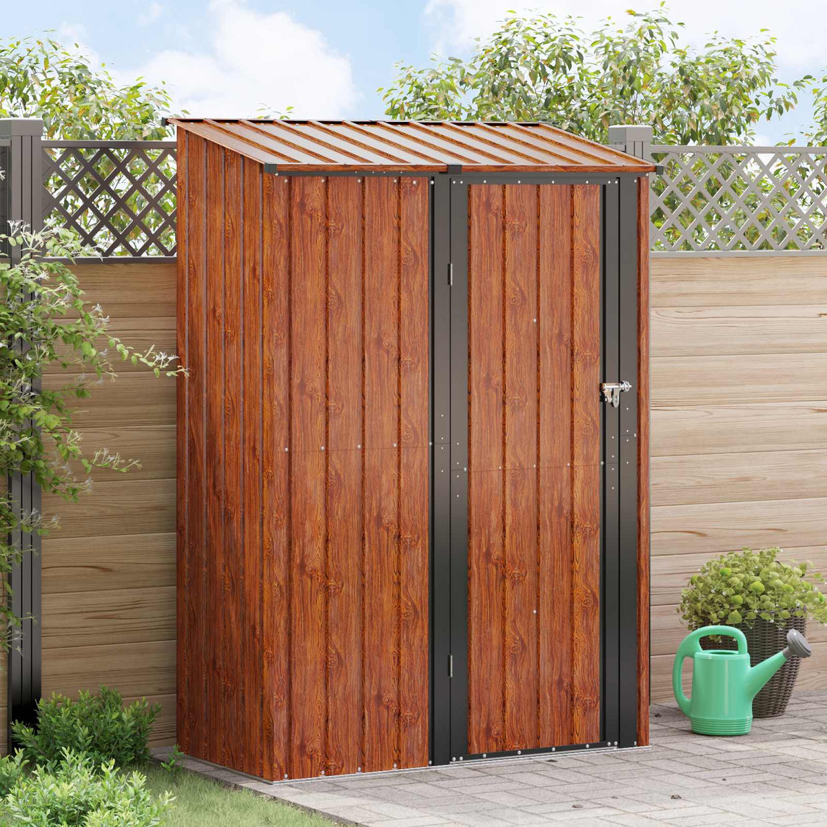 Vidaxx Gartenhaus braun 140,5 x 74 x 200 cm Metall