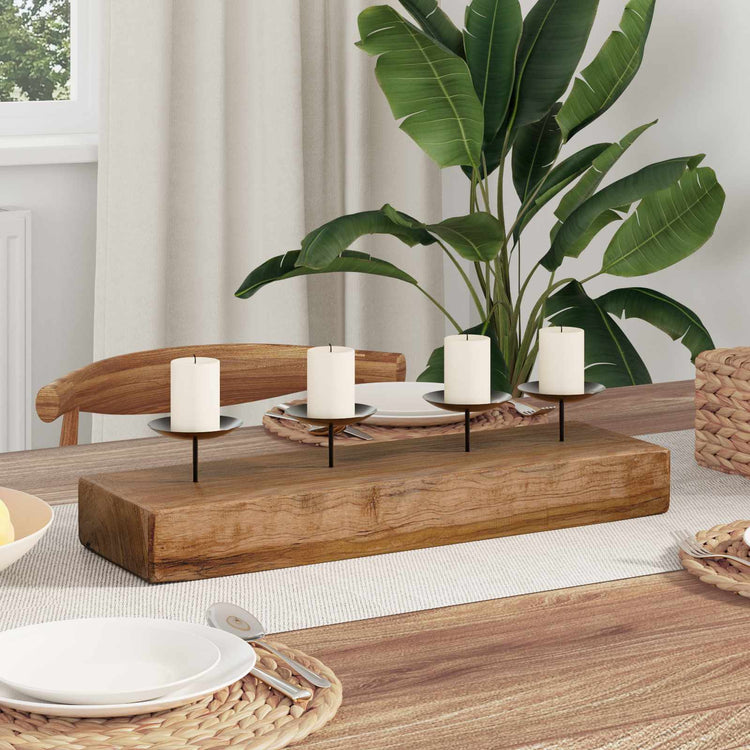 Vidaxx Kerzenhalter Natur 50 x 15 x 10 cm massives Teakholz