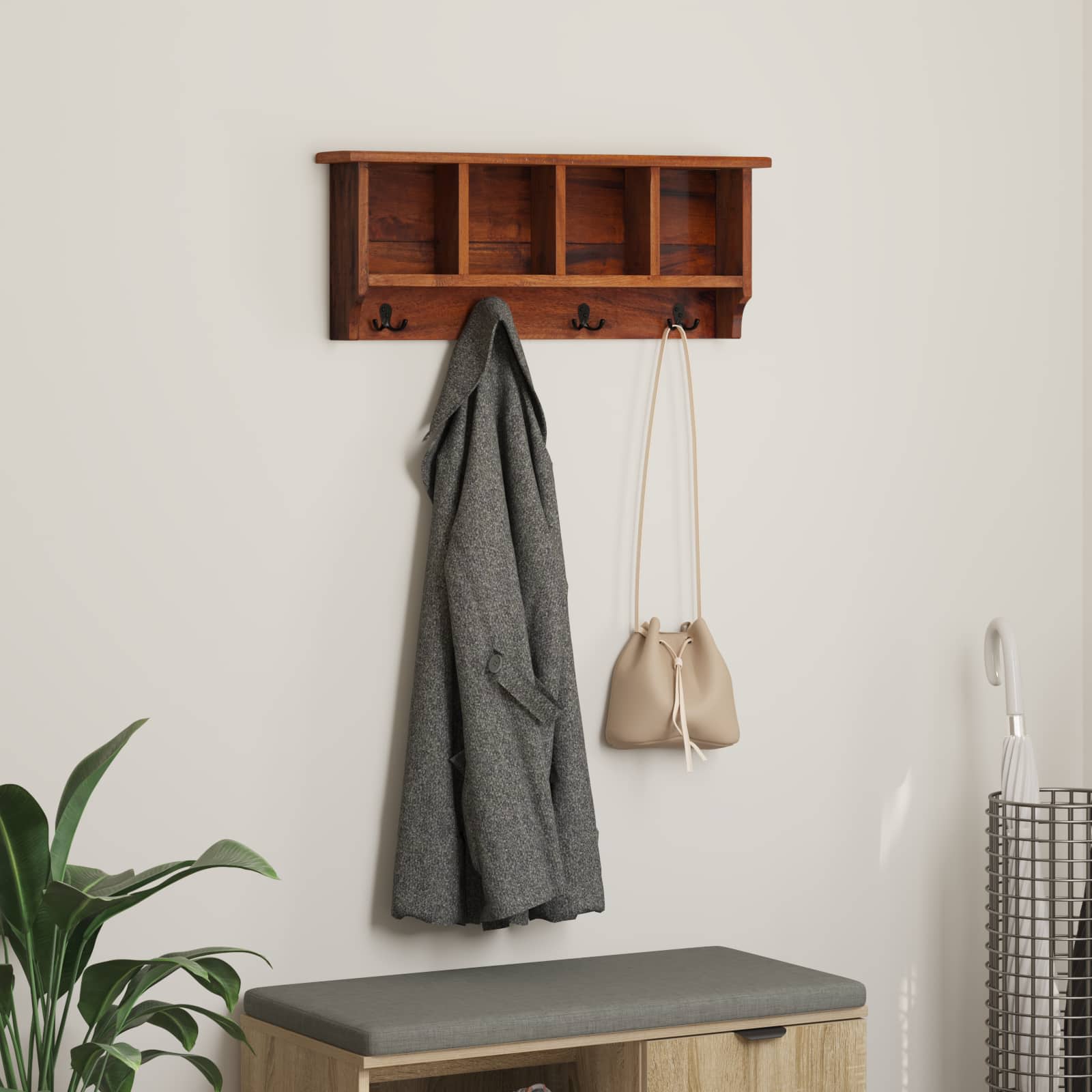 Vidaxx Anhänger braun 70 x 11 x 27 cm massives Mahagoniholz