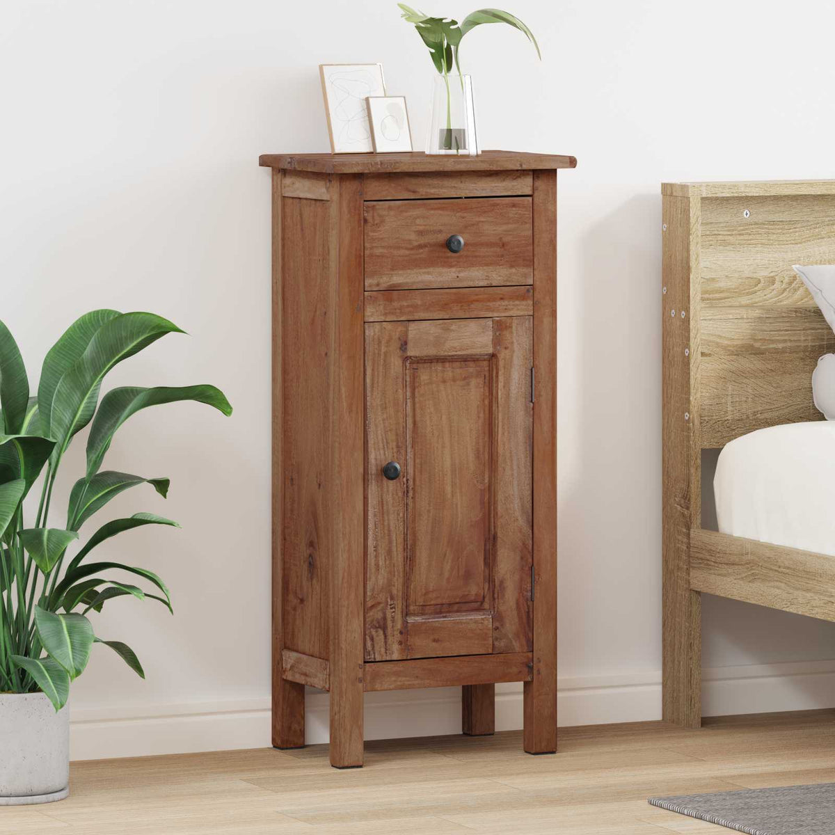 Vidaxx Pflanzenständer mit Schublade braun 36 x 25 x 80 cm Mahagoni
