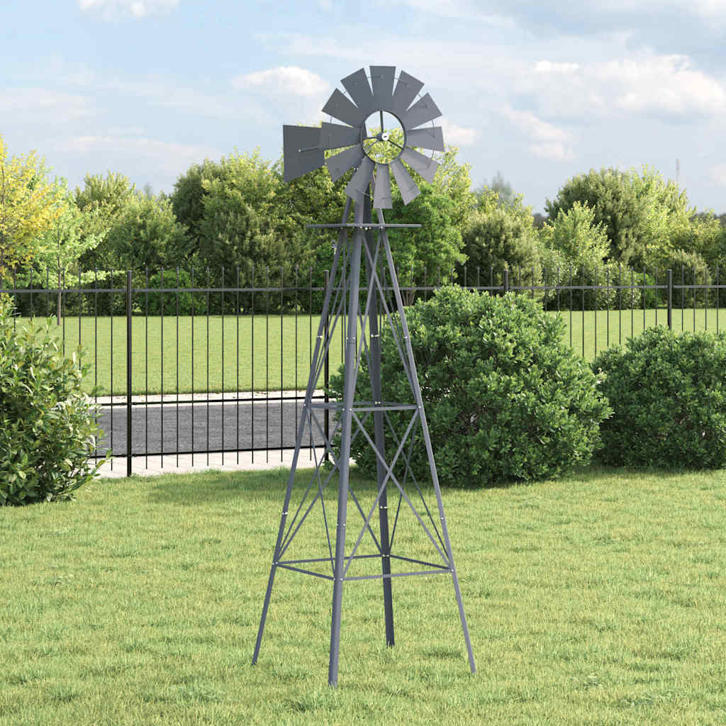 VidaXL Windmühle Grau 84 x 68 x 245 cm Eisen