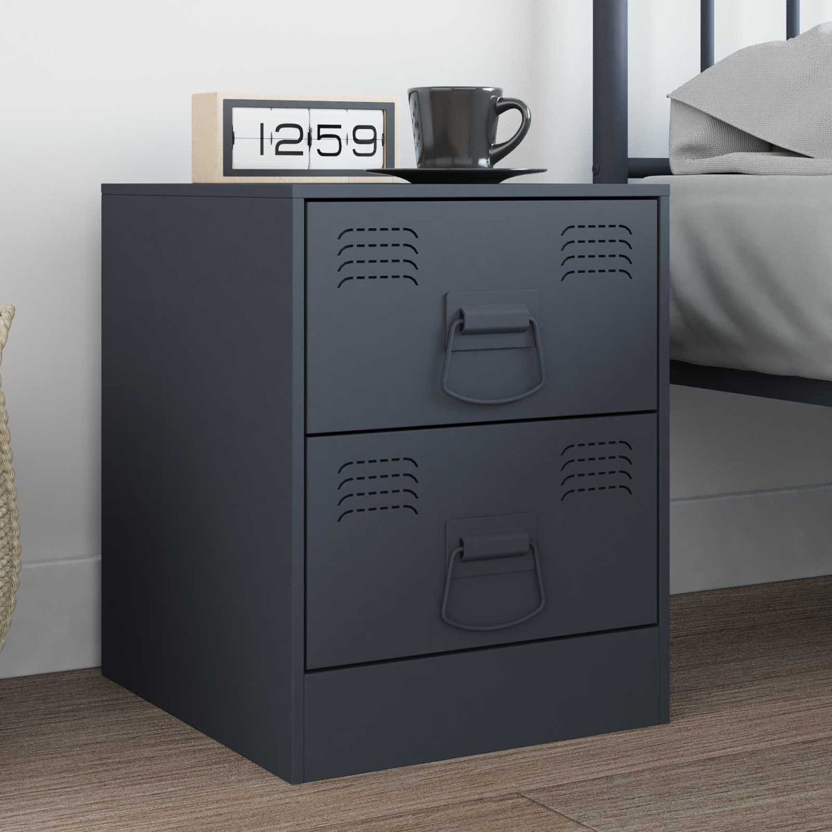 Vidaxxl Schrankgriffe 12 Stück Anthrazit 85 x 45 mm Metall