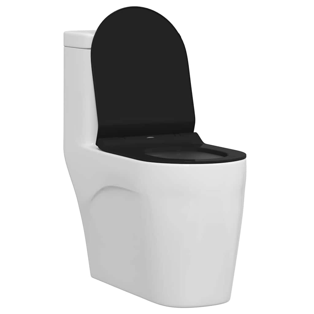 Vidaxx verstellbarer Toilettensitz schwarz 50 x 36,5 x 5 cm Polypropylen