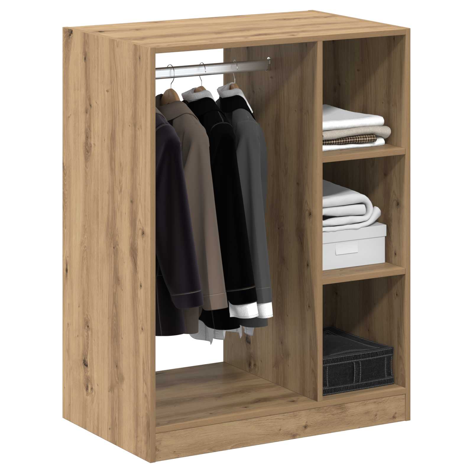 VidaXL Kleiderschrank mit Regal und Stauraum aus Artisan-Eiche 77 x 48 x 102 cm
