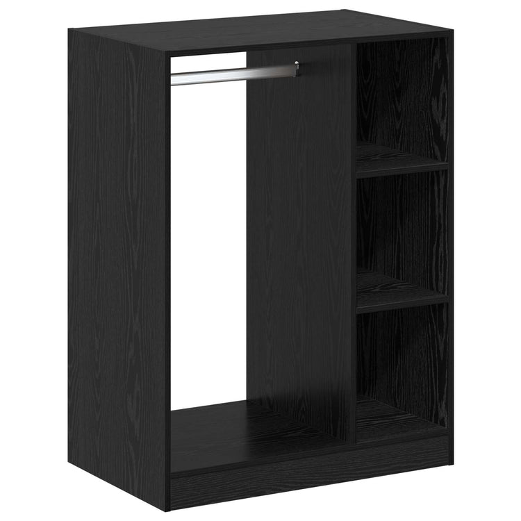 VidaXL Kleiderschrank mit Regal und Stauraum aus schwarzer Eiche, 77 x 48 x 102 cm