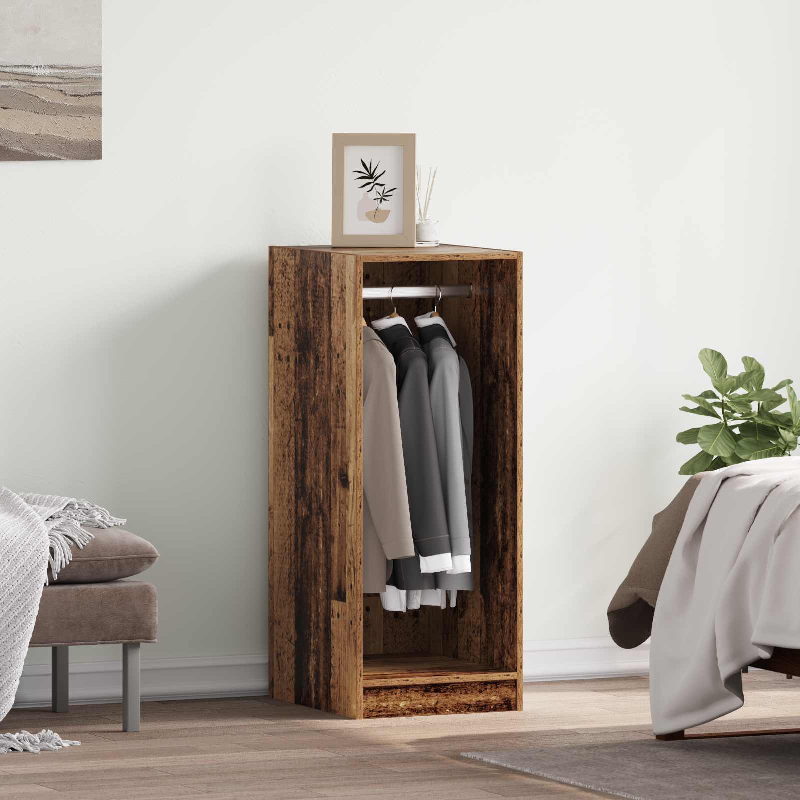 VidaXL Kleiderschrank mit Regal mit Stauraum aus Altholz 41 x 48 x 102 cm