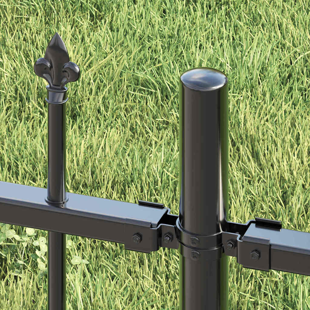 Vidaxx Gartenzaun grau 240 x 115 cm pulverbeschichteter Stahl