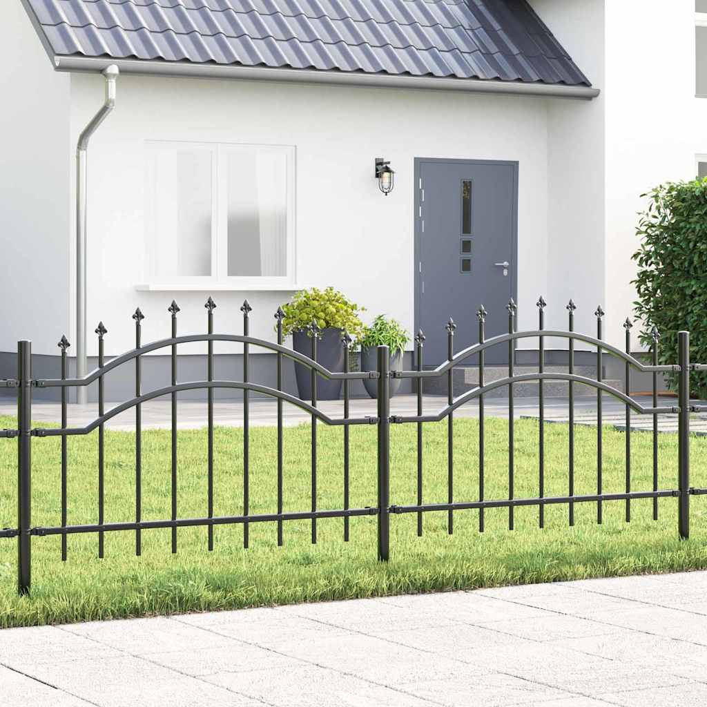 Vidaxx Gartenzaun grau 240 x 115 cm pulverbeschichteter Stahl