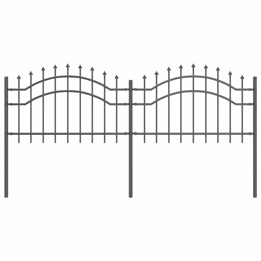 Vidaxx Gartenzaun grau 240 x 115 cm pulverbeschichteter Stahl