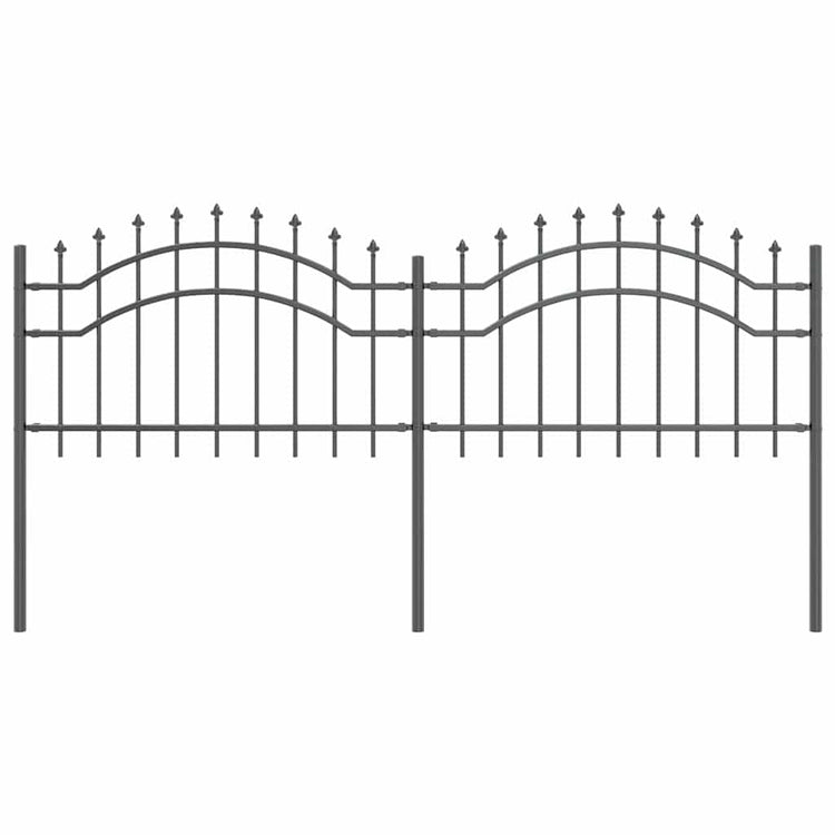Vidaxx Gartenzaun grau 240 x 115 cm pulverbeschichteter Stahl