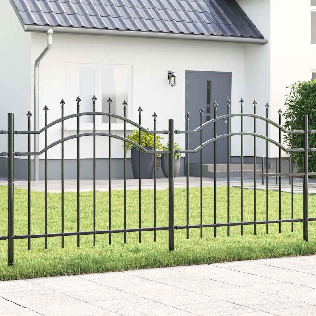 Vidaxx Gartenzaun grau 240 x 140 cm pulverbeschichteter Stahl