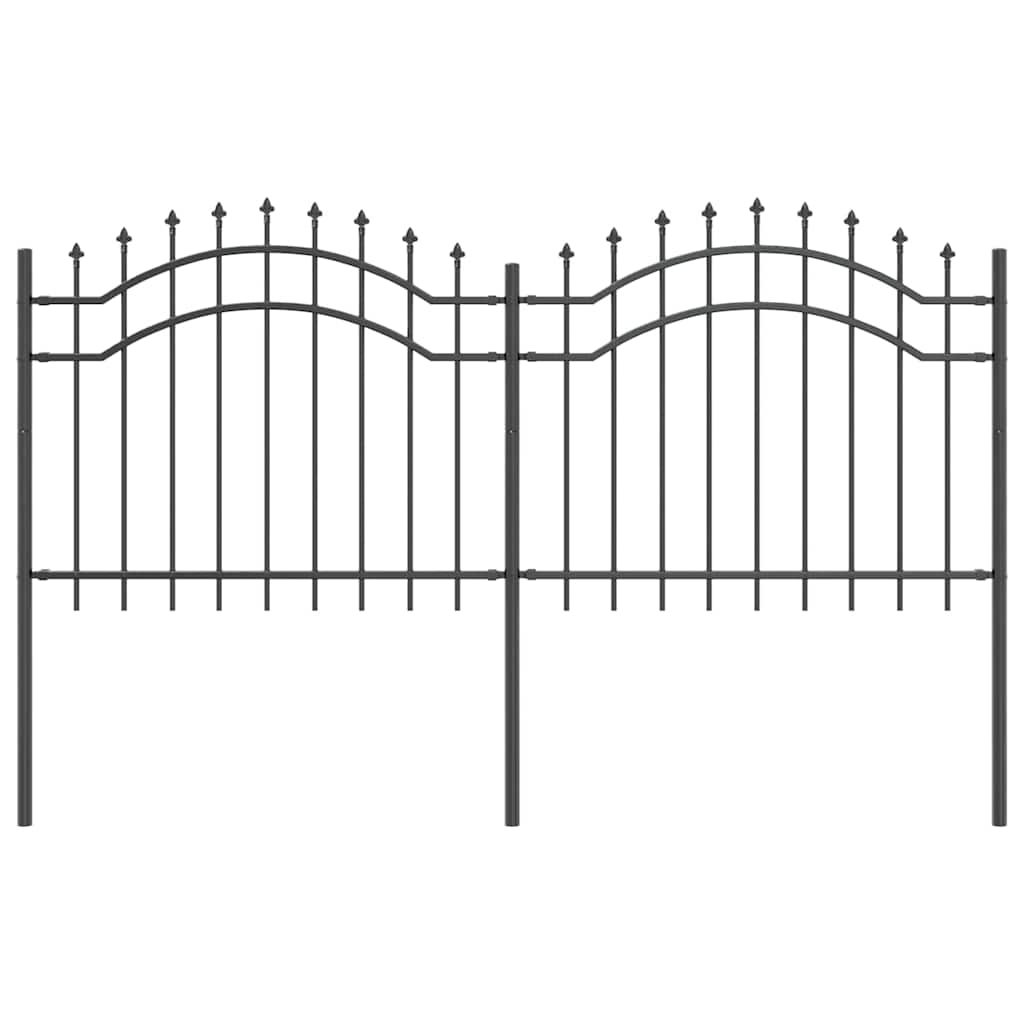 Vidaxx Gartenzaun grau 240 x 140 cm pulverbeschichteter Stahl