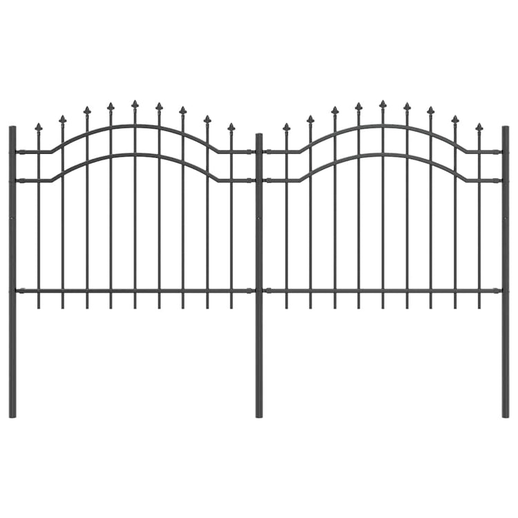 Vidaxx Gartenzaun grau 240 x 140 cm pulverbeschichteter Stahl