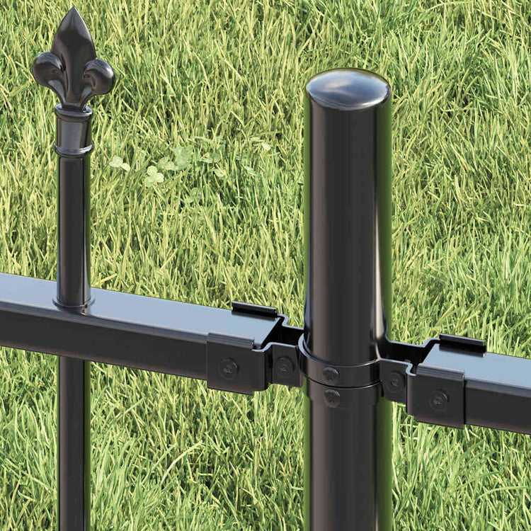 Vidaxx Gartenzaun grau 240 x 165 cm pulverbeschichteter Stahl