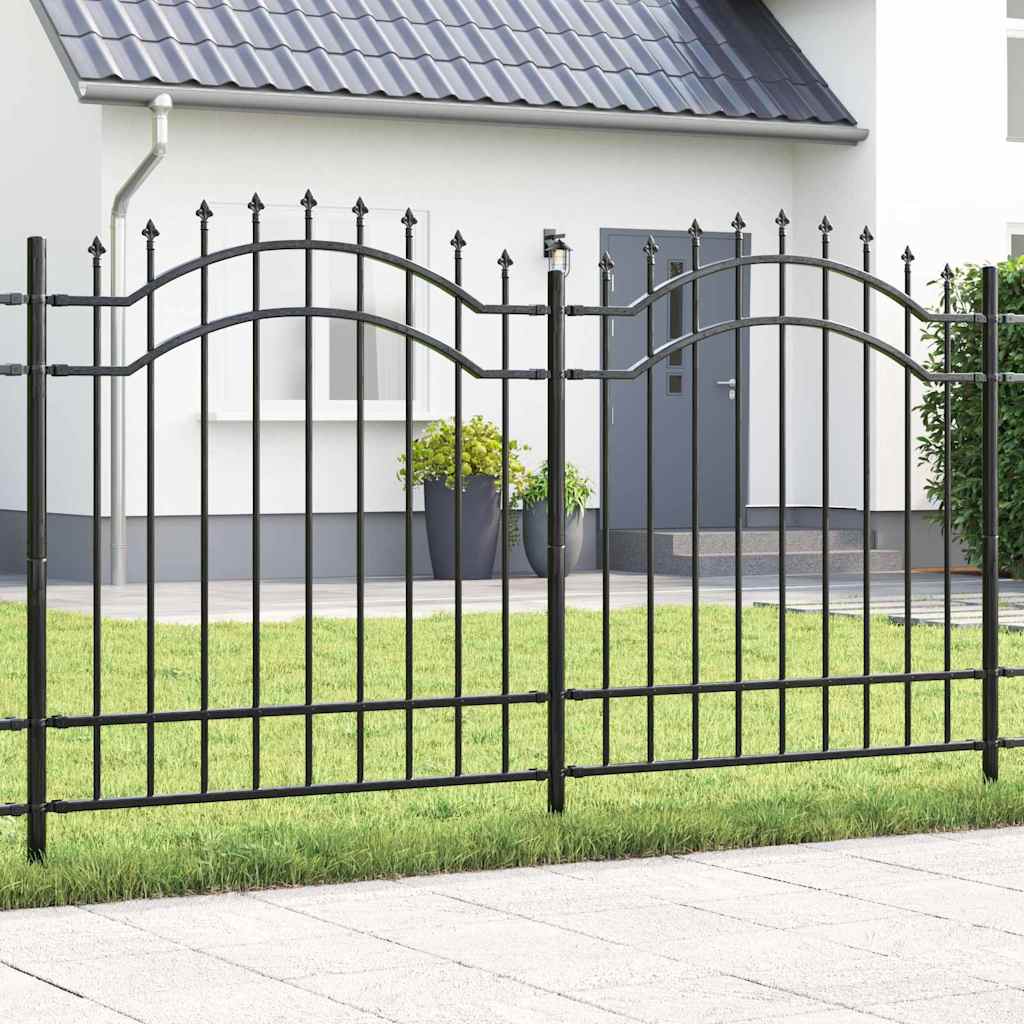 Vidaxx Gartenzaun grau 240 x 165 cm pulverbeschichteter Stahl
