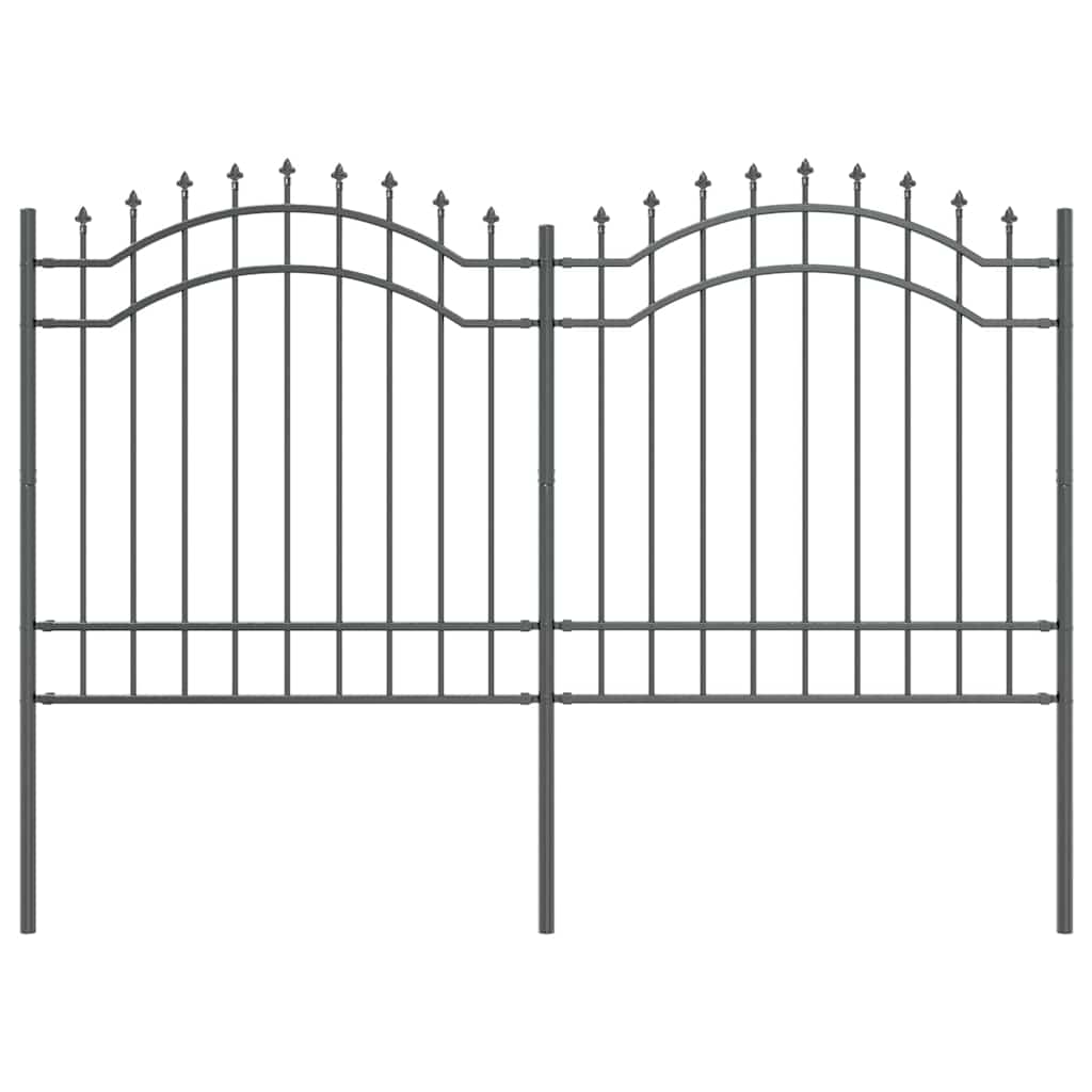 Vidaxx Gartenzaun grau 240 x 165 cm pulverbeschichteter Stahl