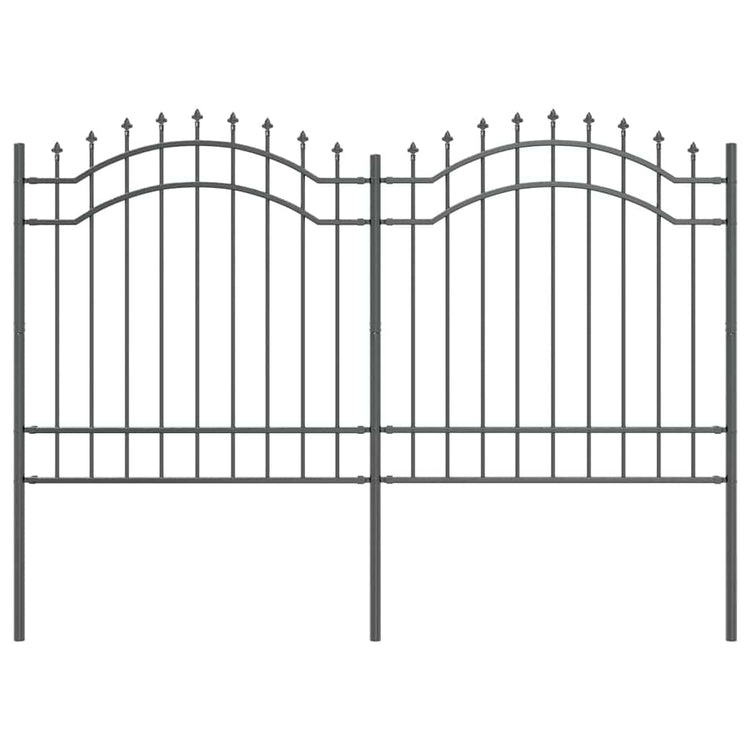 Vidaxx Gartenzaun grau 240 x 165 cm pulverbeschichteter Stahl