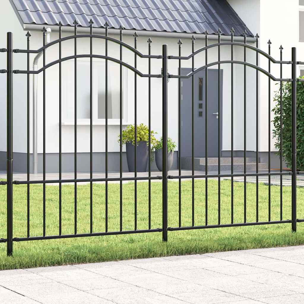 Vidaxx Gartenzaun grau 240 x 190 cm pulverbeschichteter Stahl