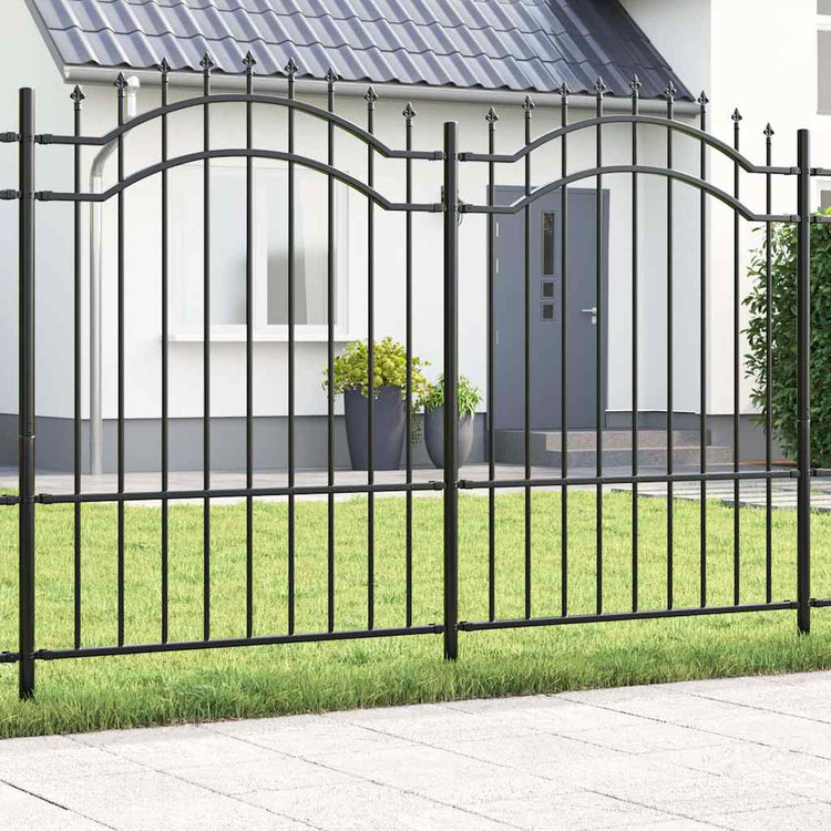 Vidaxx Gartenzaun grau 240 x 190 cm pulverbeschichteter Stahl