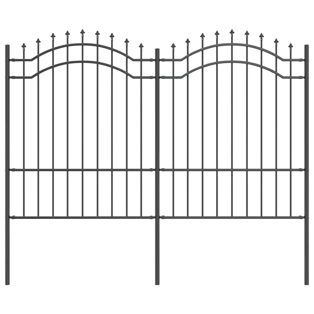 Vidaxx Gartenzaun grau 240 x 190 cm pulverbeschichteter Stahl