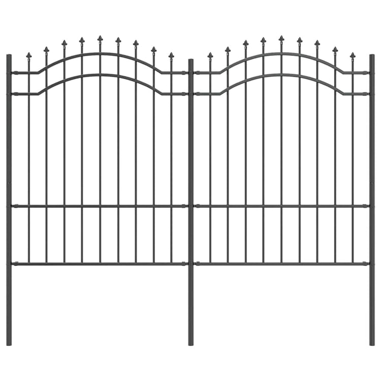 Vidaxx Gartenzaun grau 240 x 190 cm pulverbeschichteter Stahl