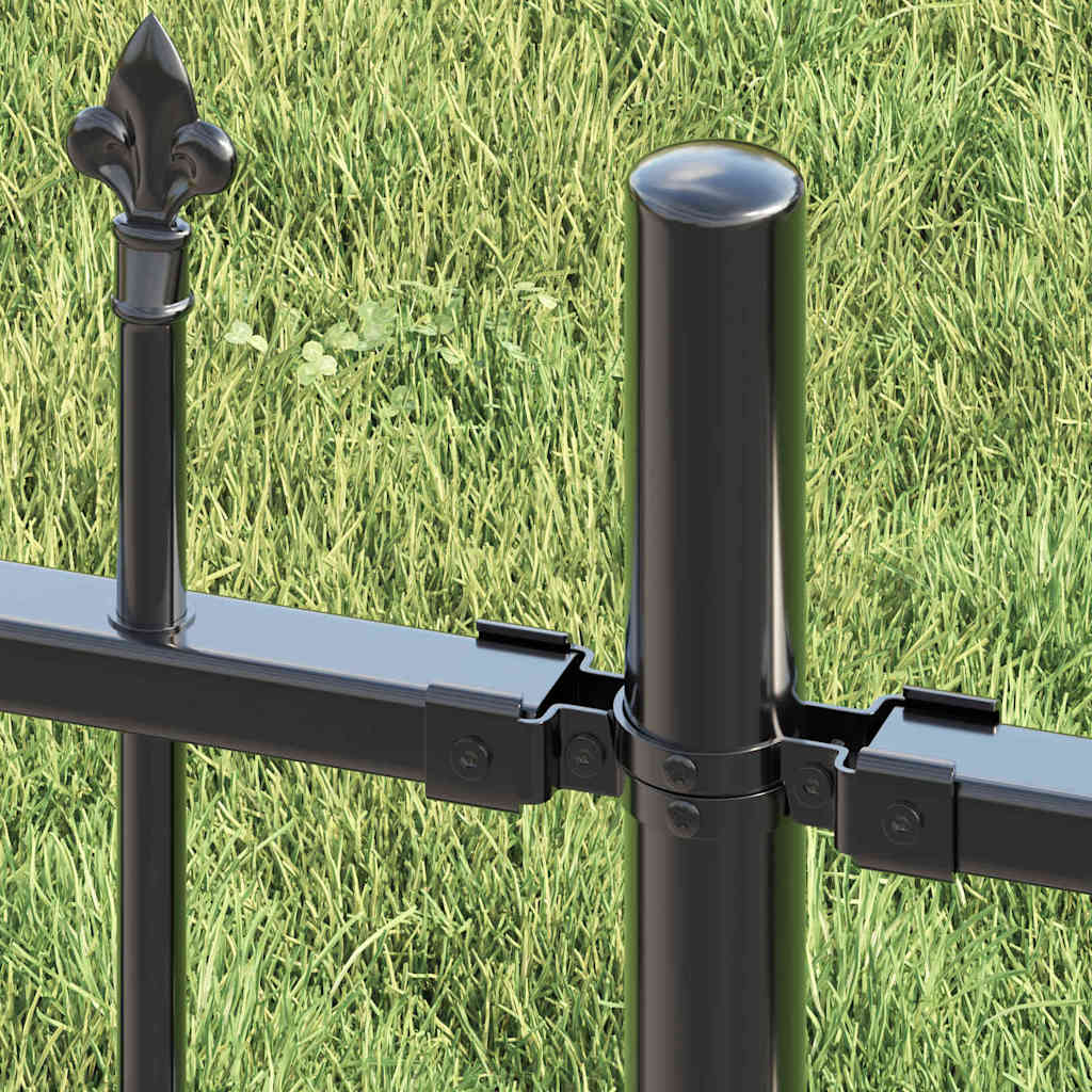 Vidaxx Gartenzaun grau 240 x 215 cm pulverbeschichteter Stahl