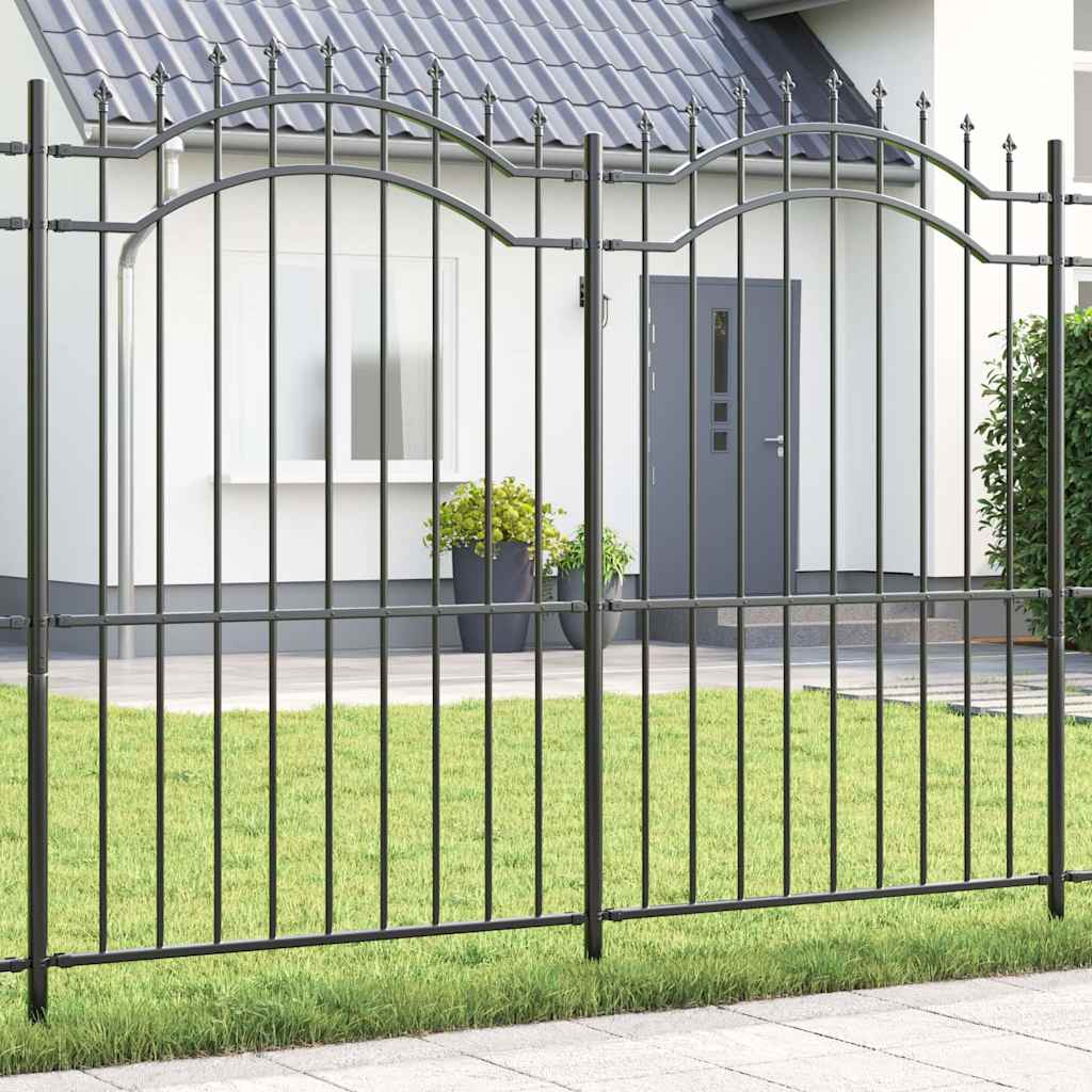 Vidaxx Gartenzaun grau 240 x 215 cm pulverbeschichteter Stahl