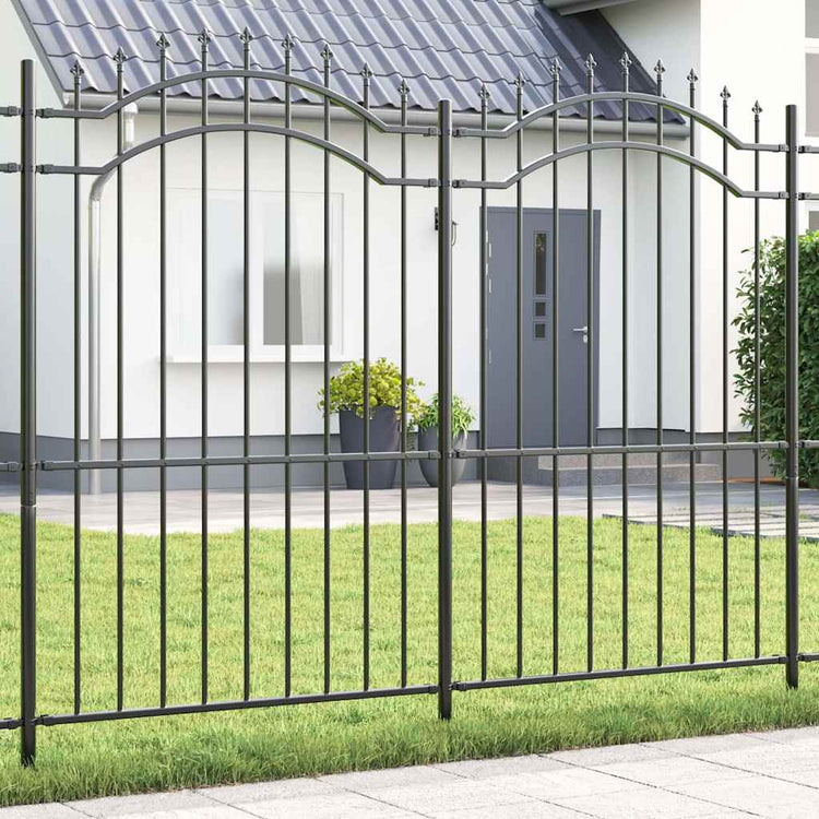Vidaxx Gartenzaun grau 240 x 215 cm pulverbeschichteter Stahl