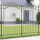 Vidaxx Gartenzaun grau 240 x 215 cm pulverbeschichteter Stahl