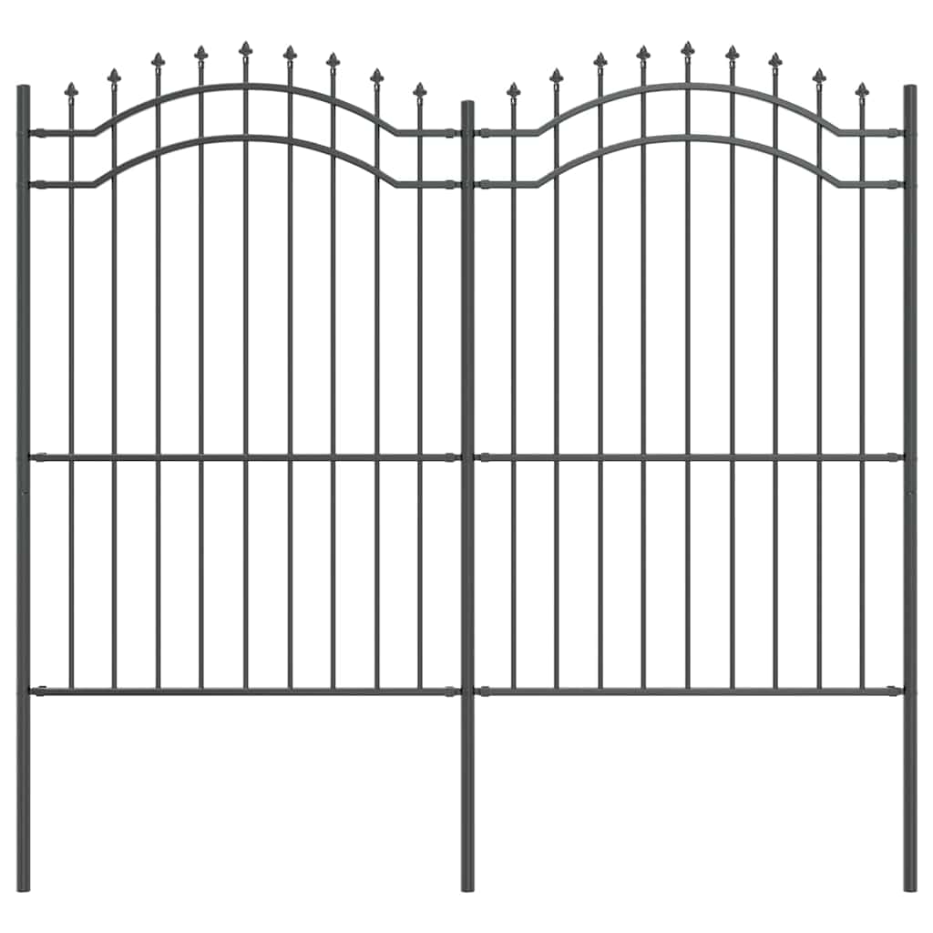 Vidaxx Gartenzaun grau 240 x 215 cm pulverbeschichteter Stahl