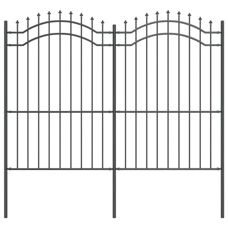 Vidaxx Gartenzaun grau 240 x 215 cm pulverbeschichteter Stahl