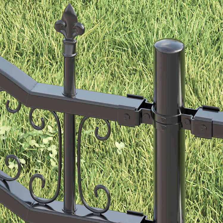 Vidaxx Gartenzaun grau 240 x 118 cm pulverbeschichteter Stahl