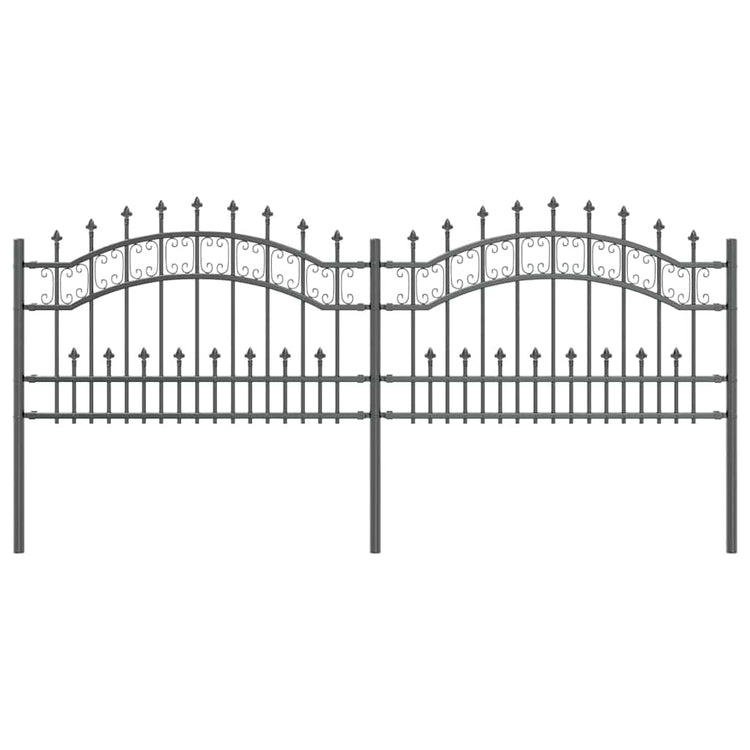 Vidaxx Gartenzaun grau 240 x 118 cm pulverbeschichteter Stahl