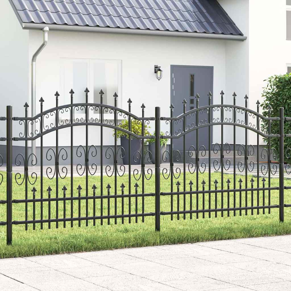 Vidaxx Gartenzaun grau 240 x 140 cm pulverbeschichteter Stahl