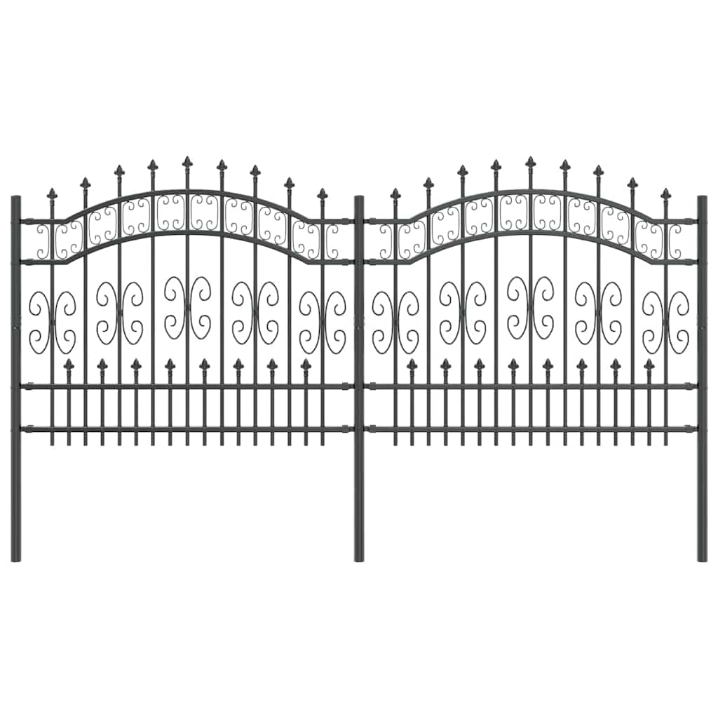 Vidaxx Gartenzaun grau 240 x 140 cm pulverbeschichteter Stahl