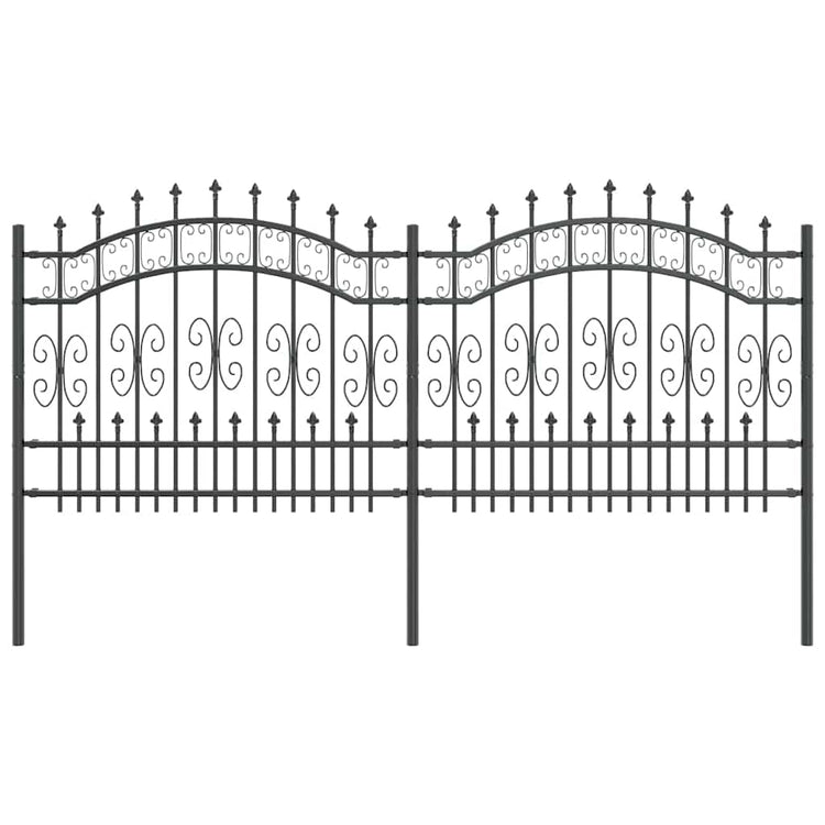 Vidaxx Gartenzaun grau 240 x 140 cm pulverbeschichteter Stahl