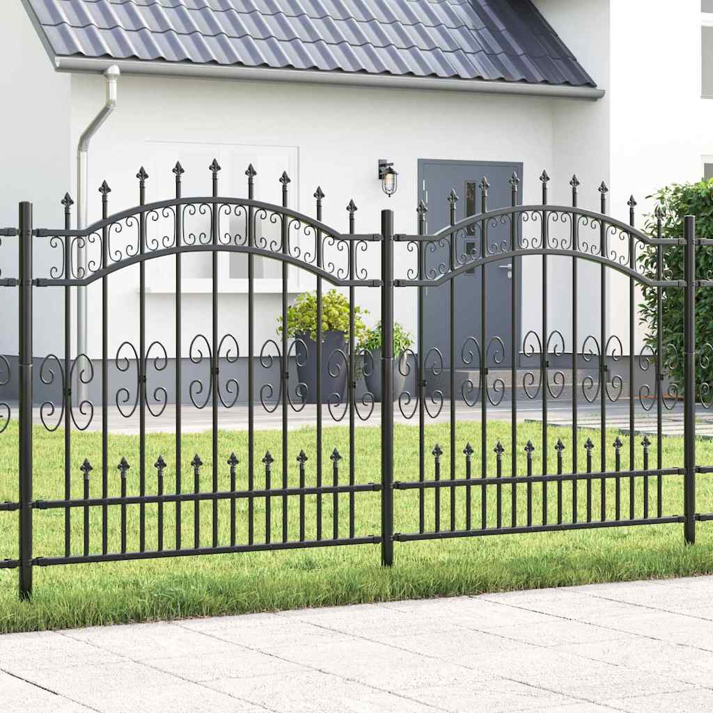 Vidaxx Gartenzaun grau 240 x 166 cm pulverbeschichteter Stahl