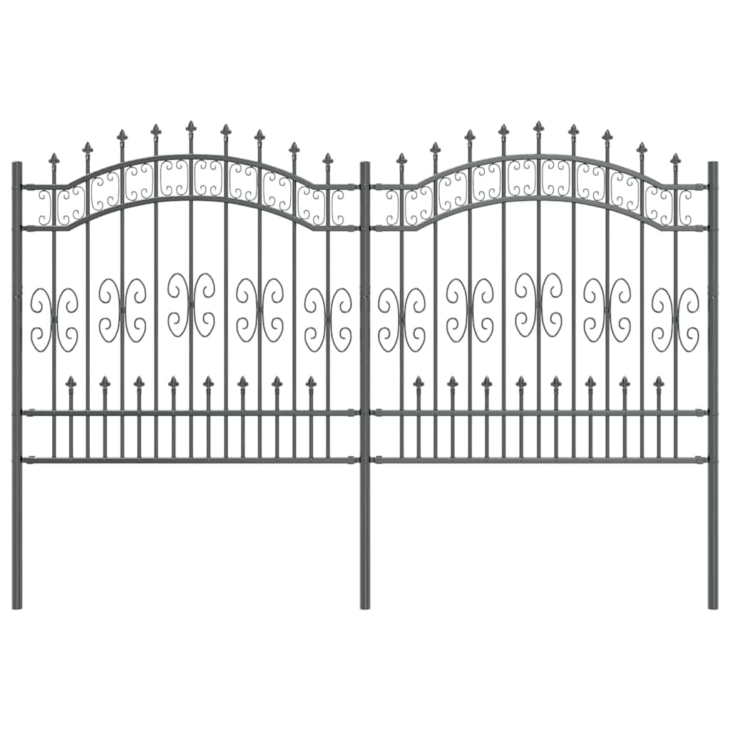 Vidaxx Gartenzaun grau 240 x 166 cm pulverbeschichteter Stahl