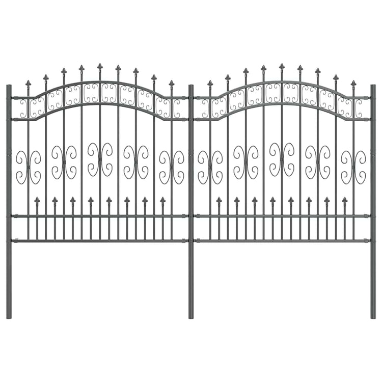 Vidaxx Gartenzaun grau 240 x 166 cm pulverbeschichteter Stahl