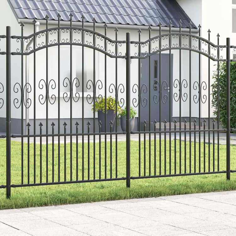 Vidaxx Gartenzaun grau 240 x 202,5 cm pulverbeschichteter Stahl