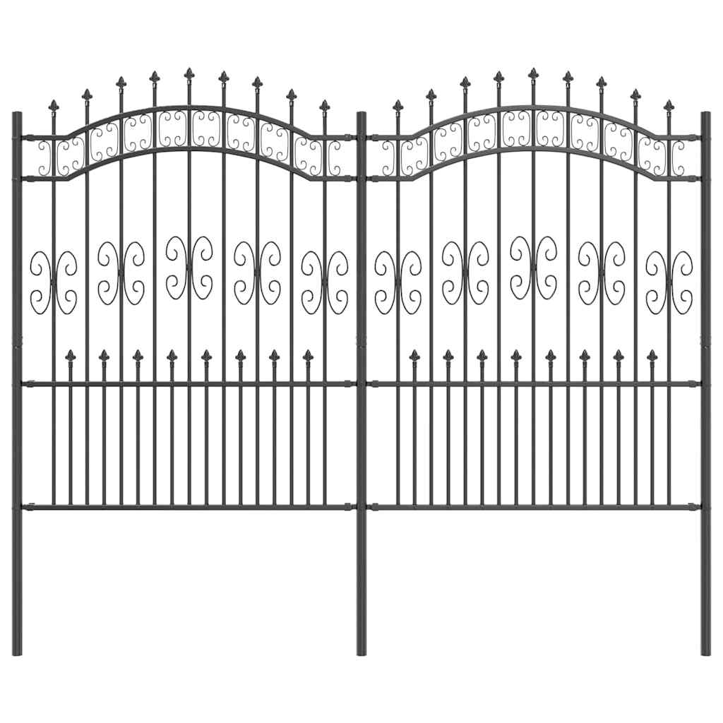 Vidaxx Gartenzaun grau 240 x 202,5 cm pulverbeschichteter Stahl